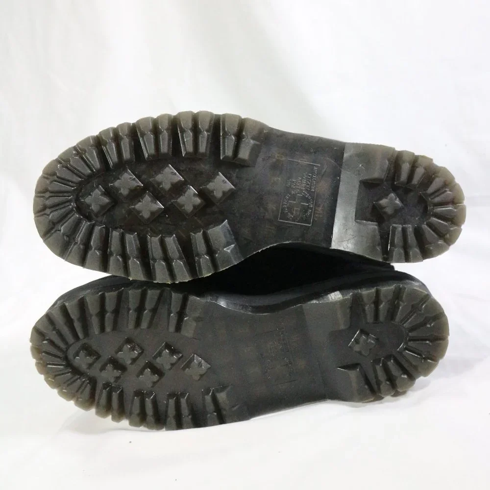 DR MARTEN'S Jadon Black Velvet Platform Zip/Lace Up Boots 12 US Wmn 11 US Men - Picture 12 of 14
